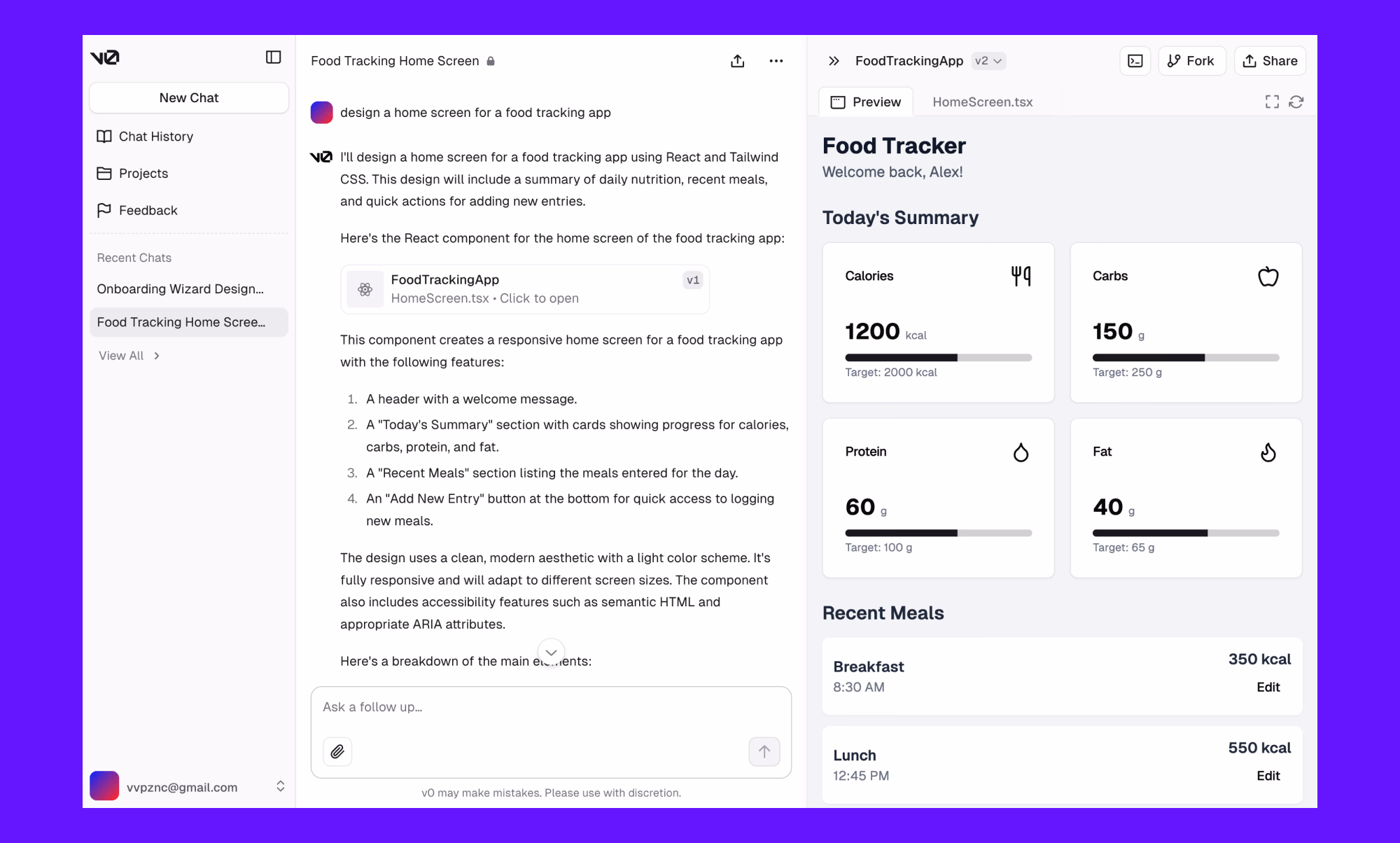 v0 by Vercel real-time prompt-to-UI streaming canvas