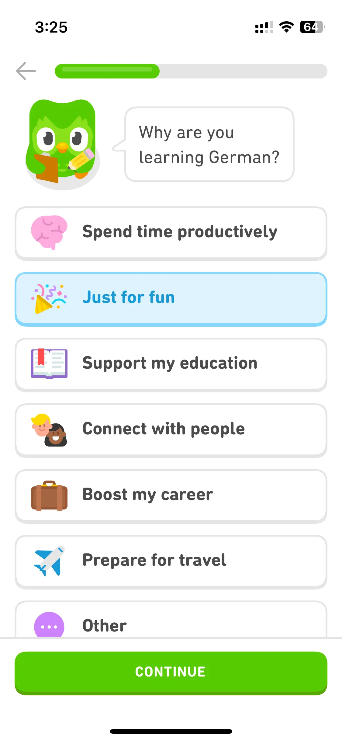 Duolingo interface with soft 3D characters and claymorphic UI