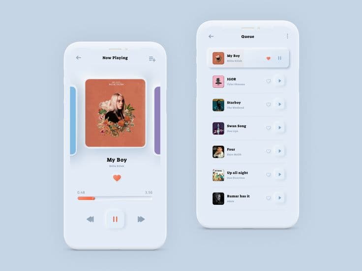 Soft UI audio player with rotary dial