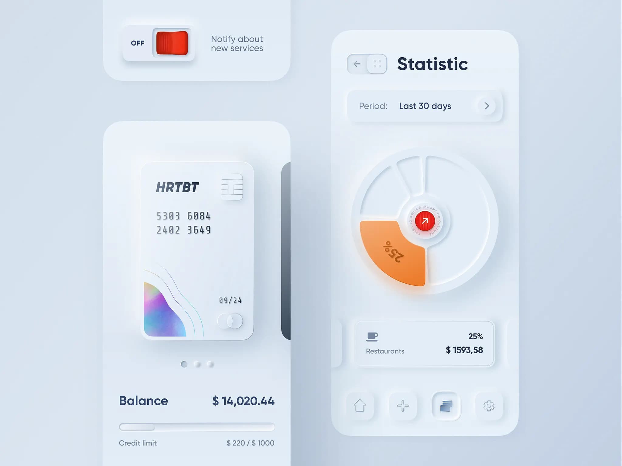 Alexander Plyuto Mobile Banking Neumorphism concept