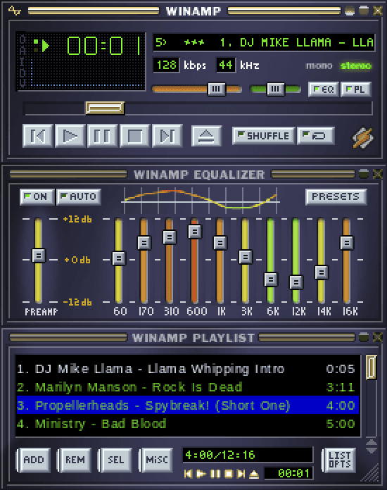Winamp classic skin screenshot